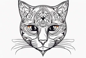 cats head tattoo idea
