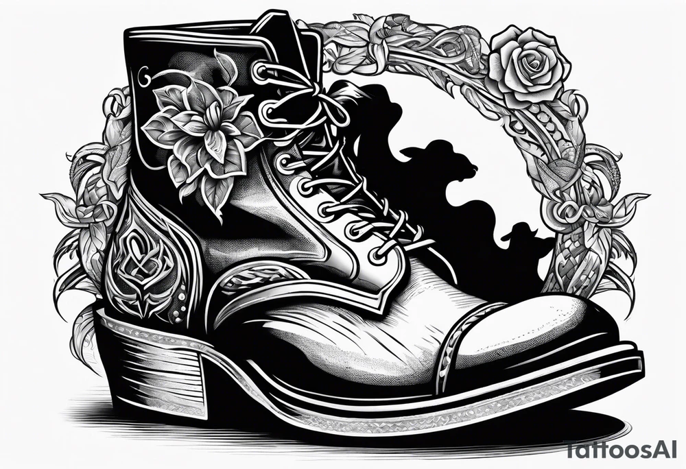 cowboy boot crushing a snake tattoo idea