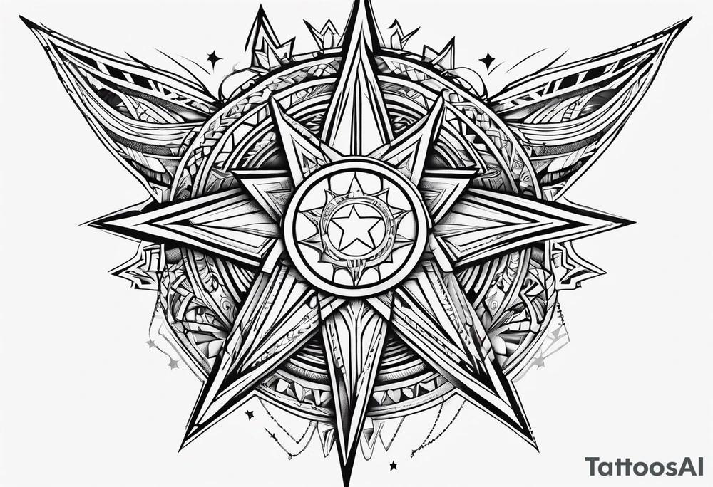 outline drawing of a star tattoo idea