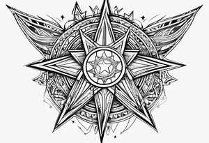 outline drawing of a star tattoo idea