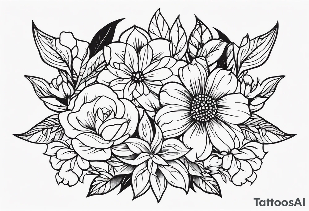 ornaments of flowers tattoo idea