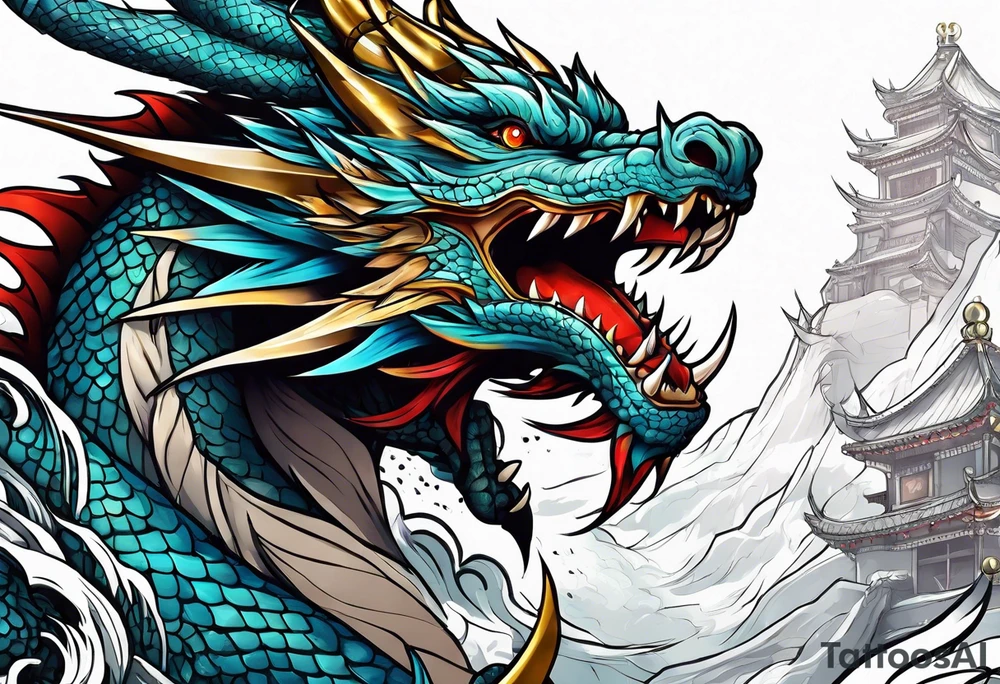 roaring dragons tattoo idea