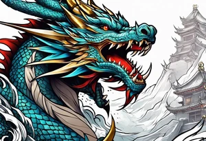 roaring dragons tattoo idea