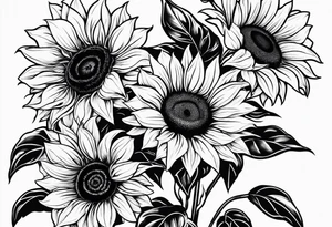 Sunflower outline tattoo idea