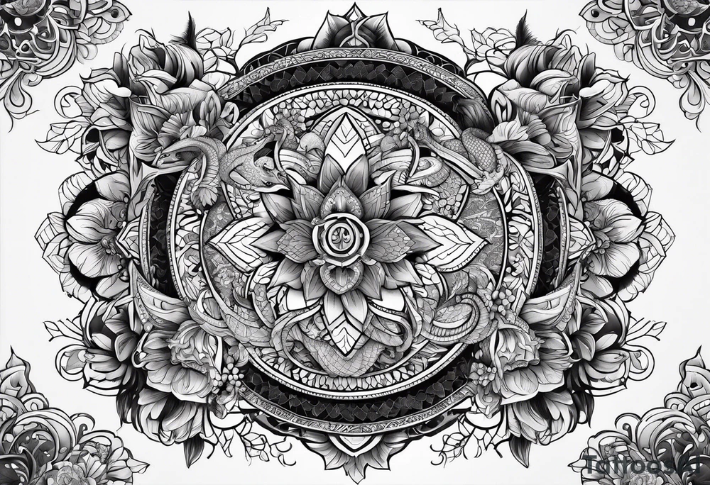 dragons mandala tattoo idea