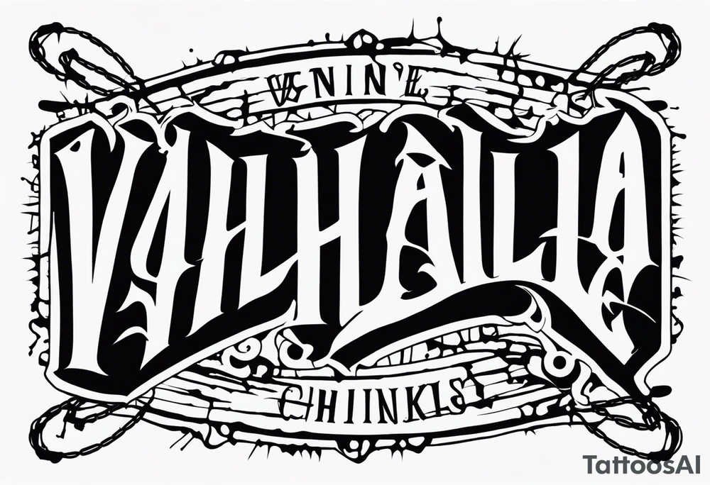 Valhalla chains barb wire tattoo idea