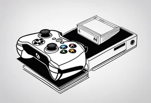 Número siete con la palabra máster y una xbox series x tattoo idea