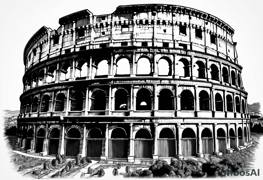 Roman soldier colosseum far away tattoo idea