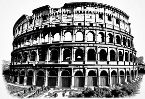 Roman soldier colosseum far away tattoo idea
