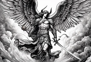 Michael the Archangel defeating the devil tattoo idea