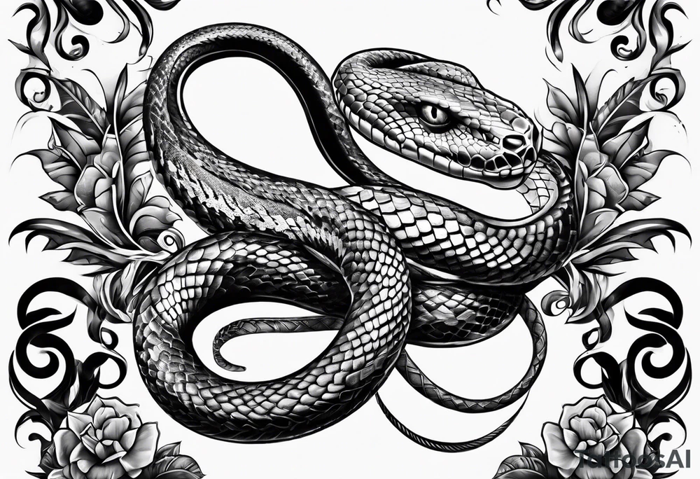 snake wrapped around a dagger tattoo idea