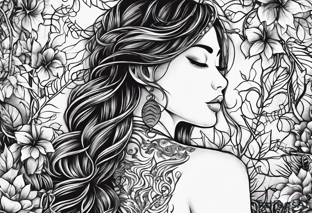 Vines climbing up body with tiger lollies growing and the quote 'then, child make another" written into one of the vines tattoo idea