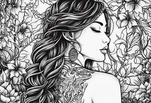 Vines climbing up body with tiger lollies growing and the quote 'then, child make another" written into one of the vines tattoo idea