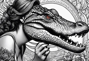 Alligator eating a woman tattoo idea