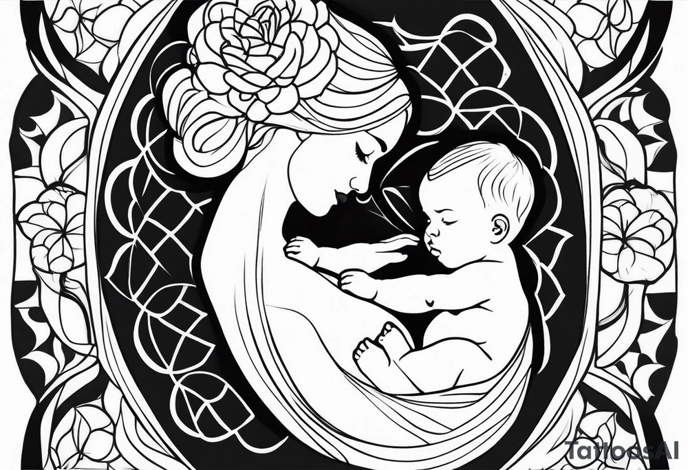 mother baby tattoo idea