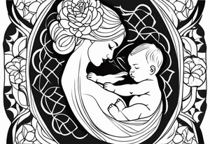 mother baby tattoo idea