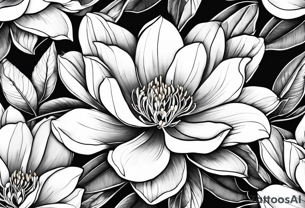 Southern magnolia tree tattoo idea