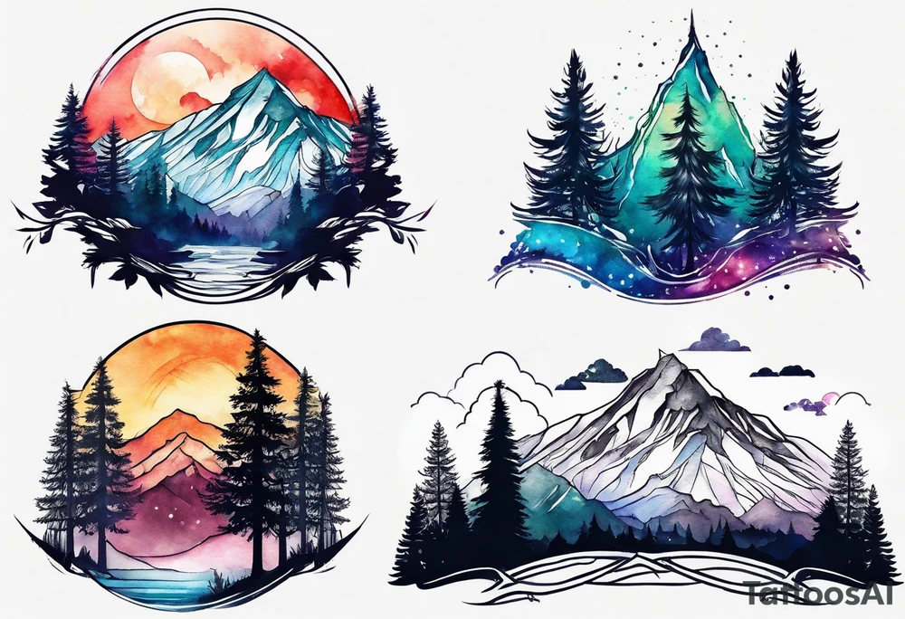 Trees
Mountains tattoo idea