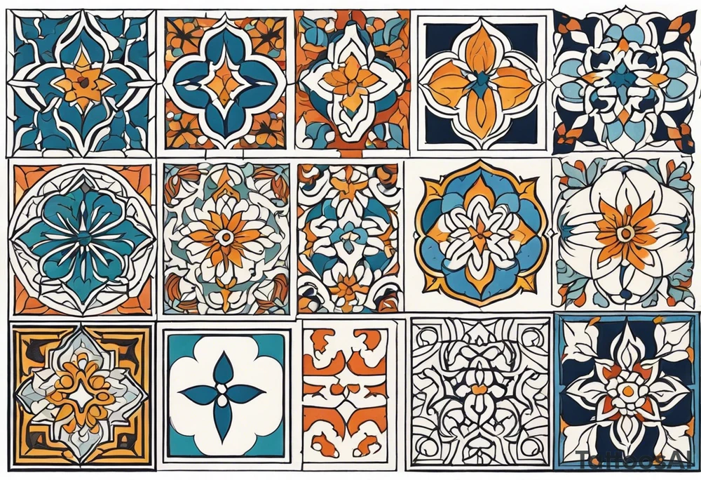 moroccan tiles tattoo idea