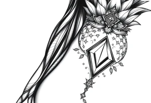 Pubic crown diamond vagina and anus pineapple tattoo idea