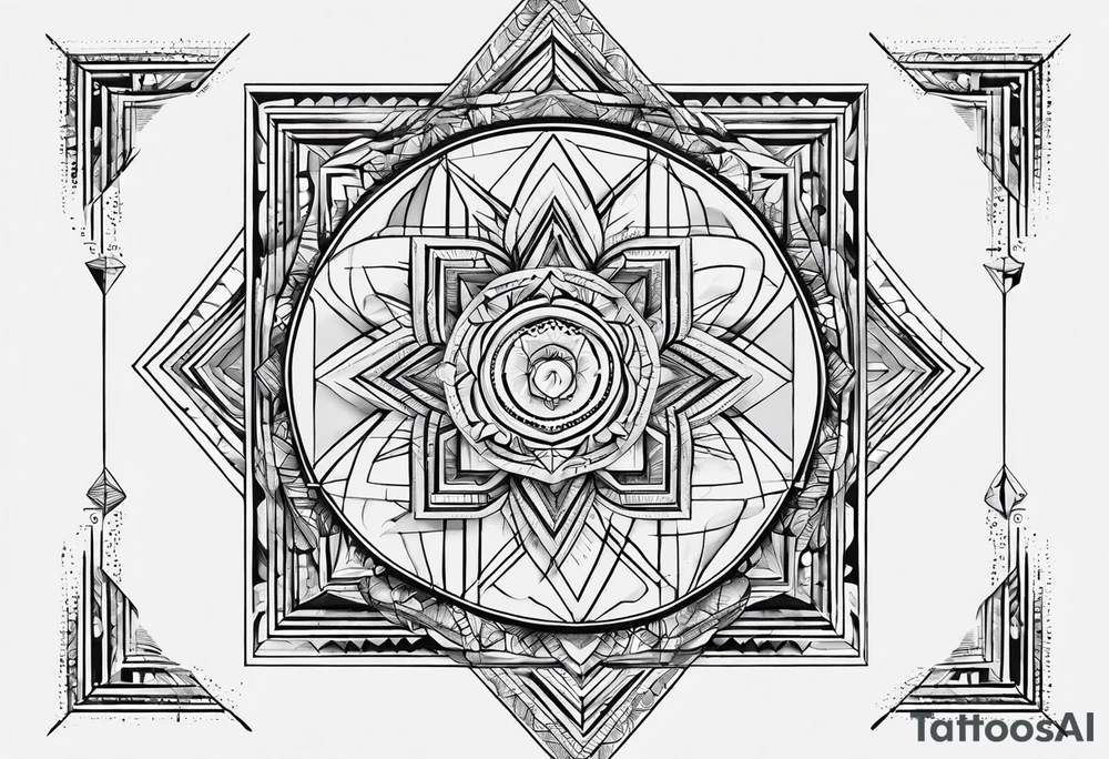 A set of geometric shapes that represent balance in life. It needs to be a small tattoo. No flowers or borders. tattoo idea