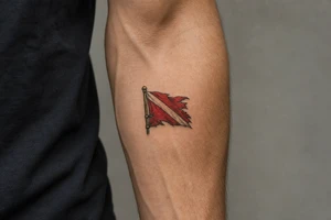 tattered dive flag tattoo idea