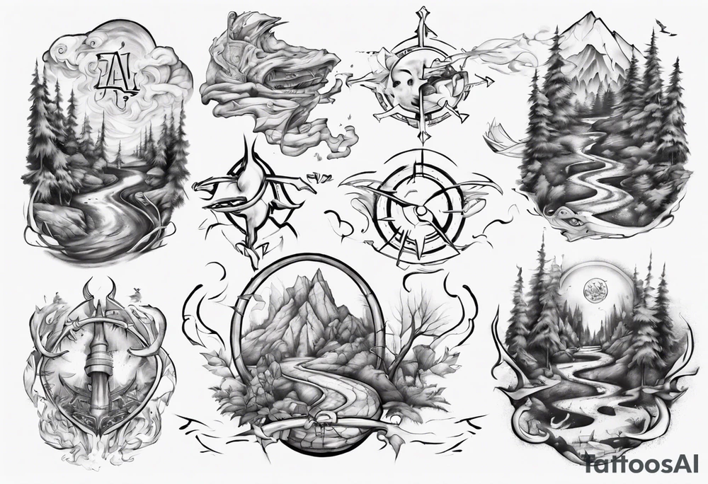 2 paths which got lost and found themselves again tattoo idea
