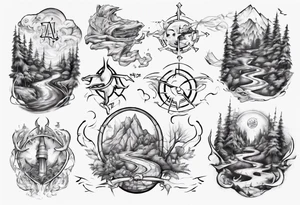2 paths which got lost and found themselves again tattoo idea