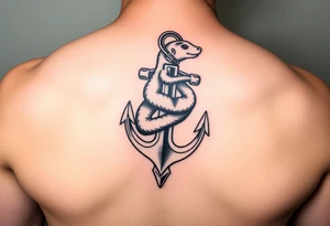 Weasel wrapped around anchor tattoo idea