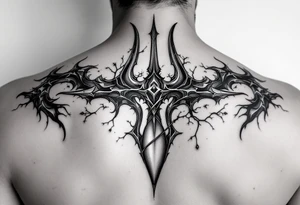 trident with large penis tattoo idea