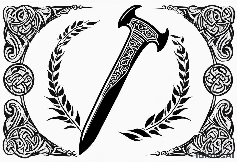Valhalla sword viking hatchet tattoo idea