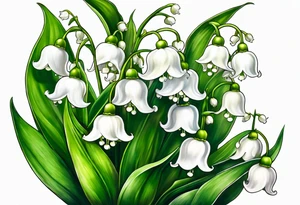 Lily of the valley as ghost tattoo idea