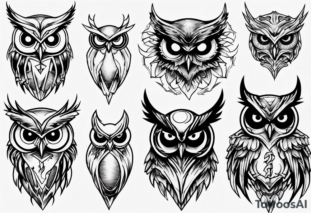 Demonic Owl tattoo idea
