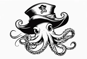 octopus wearing a pirate hat tattoo idea
