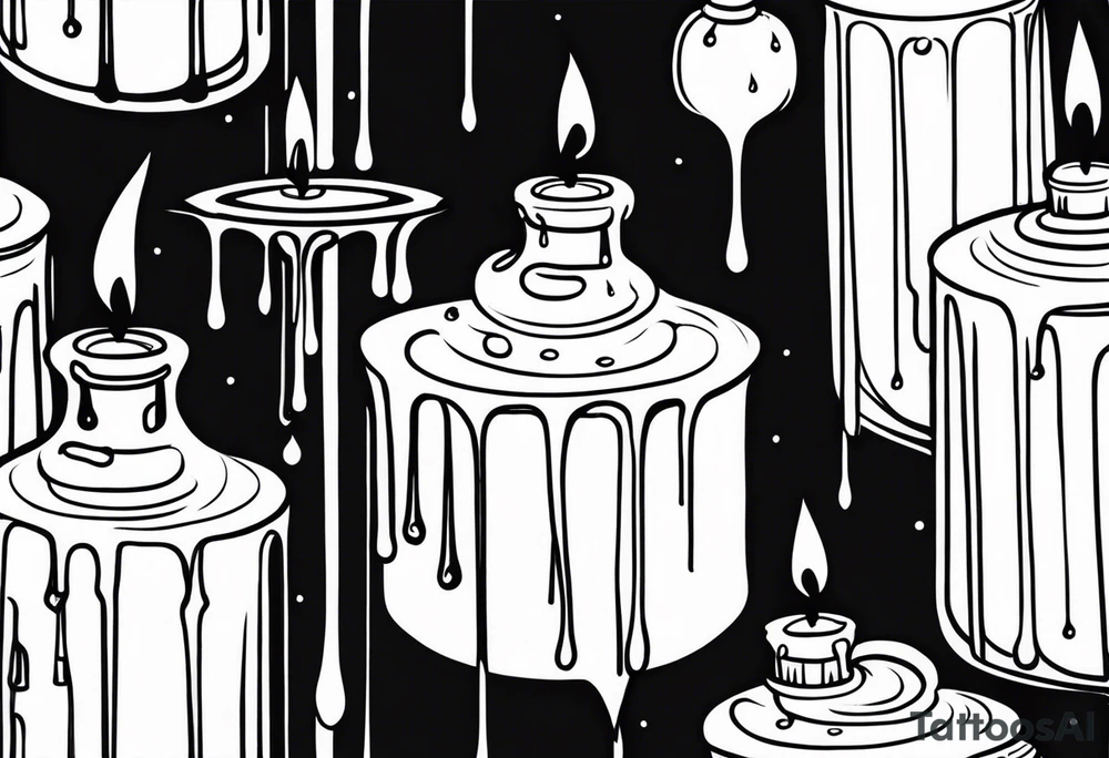 Old style drip candle with holder tattoo idea