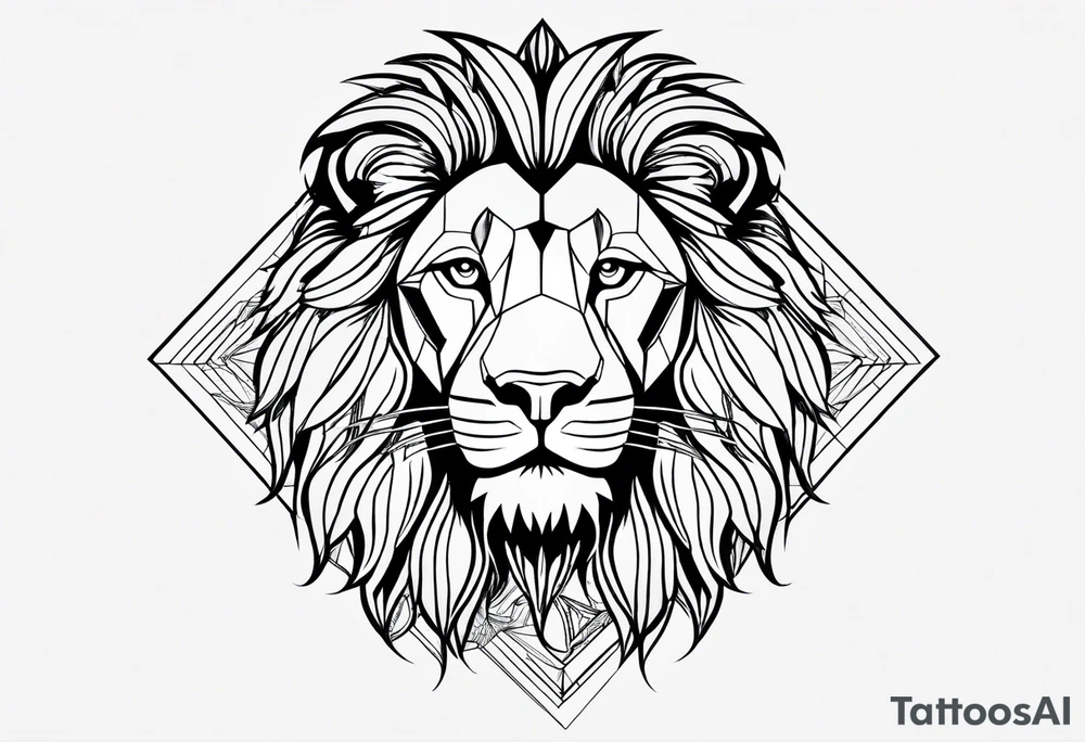 geometric lion tattoo tattoo idea