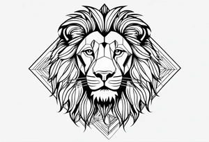 geometric lion tattoo tattoo idea