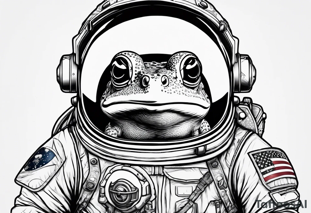 Toad with astronaut suit helmet tattoo idea