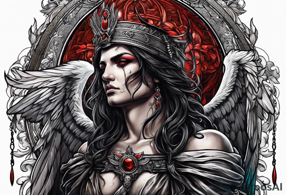 portrait of the biblical angel of death tattoo idea