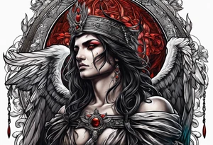 portrait of the biblical angel of death tattoo idea