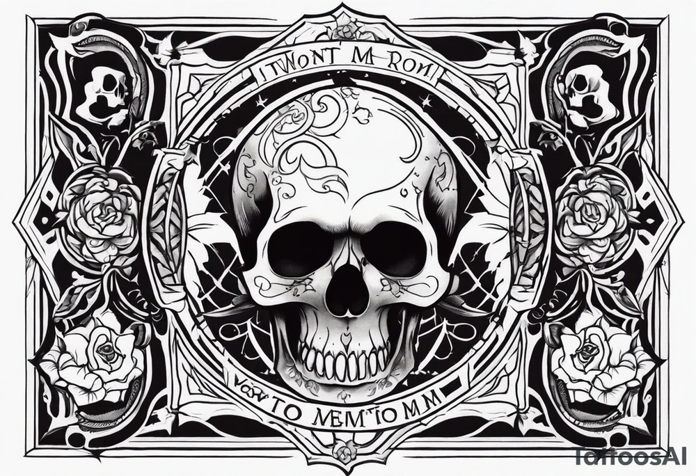 Skull tattoo with Memento Mori written on it tattoo idea