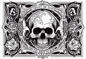 Skull tattoo with Memento Mori written on it tattoo idea