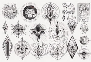 Abstract linear tattoo idea