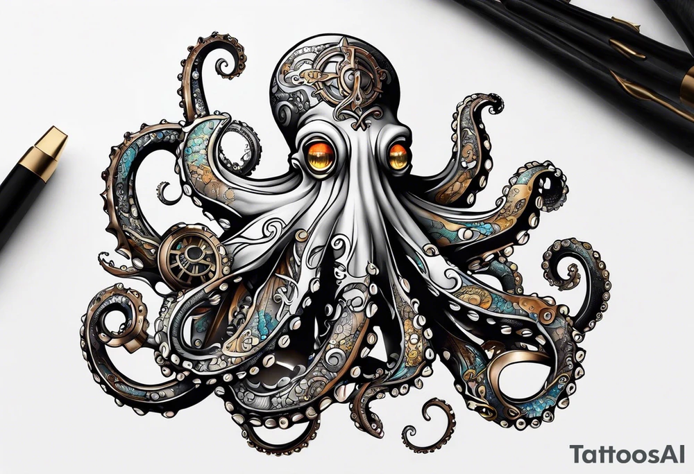 Octopus steampunk tattoo idea