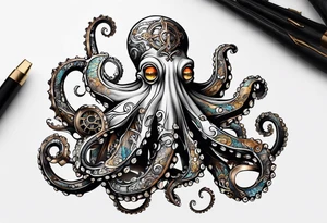 Octopus steampunk tattoo idea