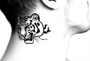 cyrillic russian + Macedonian tiger on the side of my left neck tattoo idea
