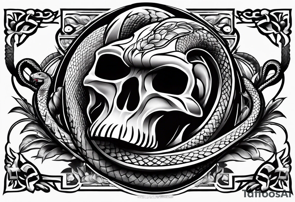 Kobe Logo with black mamba snake wrapped around tattoo idea