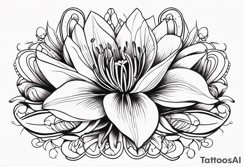 Québec lily flower tattoo idea