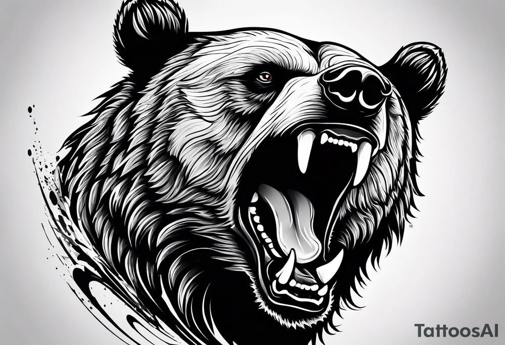 angry bear tattoo idea