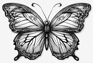 dark butterfly tattoo idea